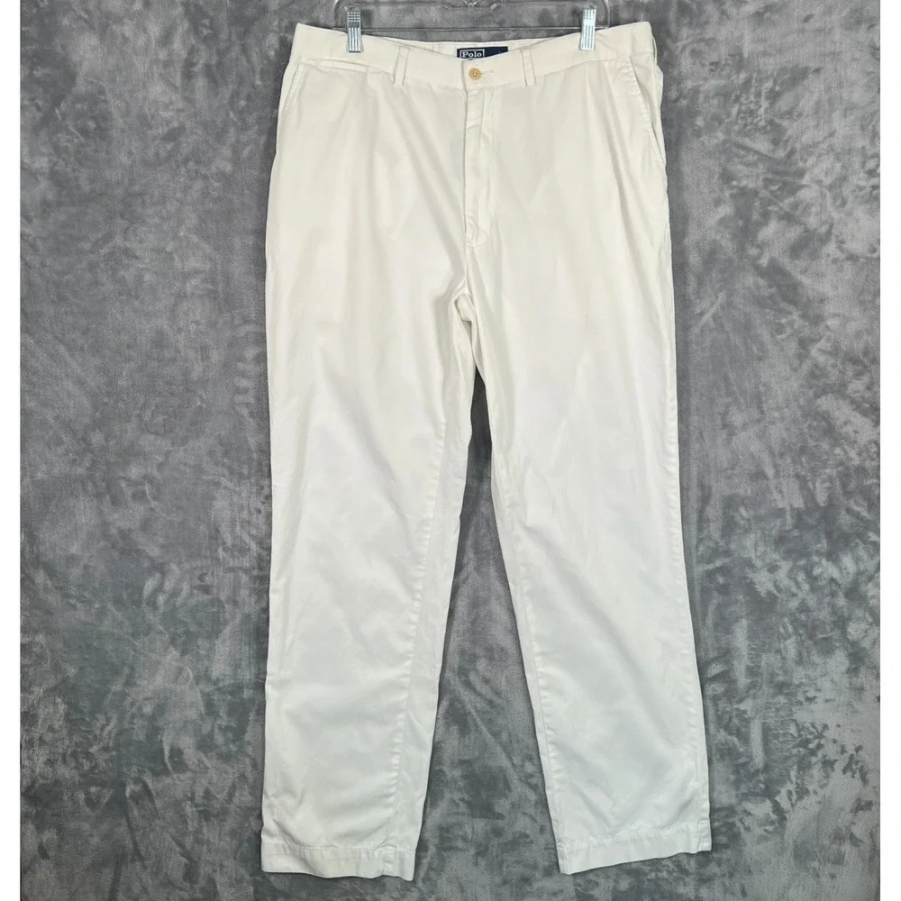 Polo Ralph Lauren Prospect Pants Mens 38x34 (36x33) White Chino Cotton Straight